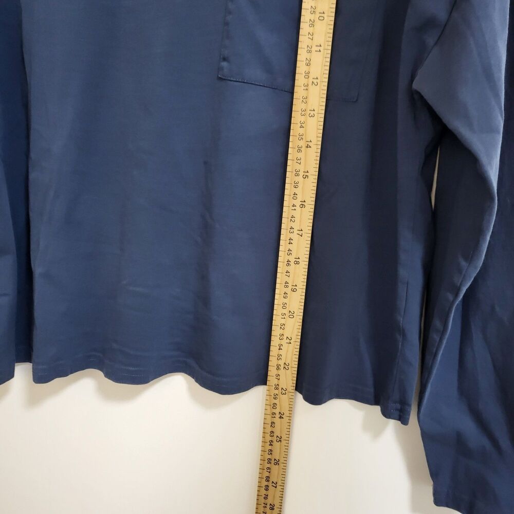 PACT Womens L Organic Cotton Blue Softspun Long Sleeve Pocket T- Shirt - Picture 3 of 7